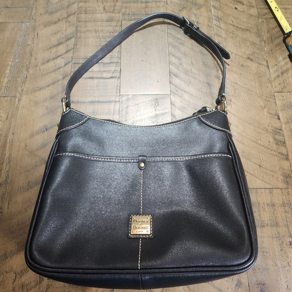 Dooney & Bourke Black Textured Leather Shoulder Bag J16862663